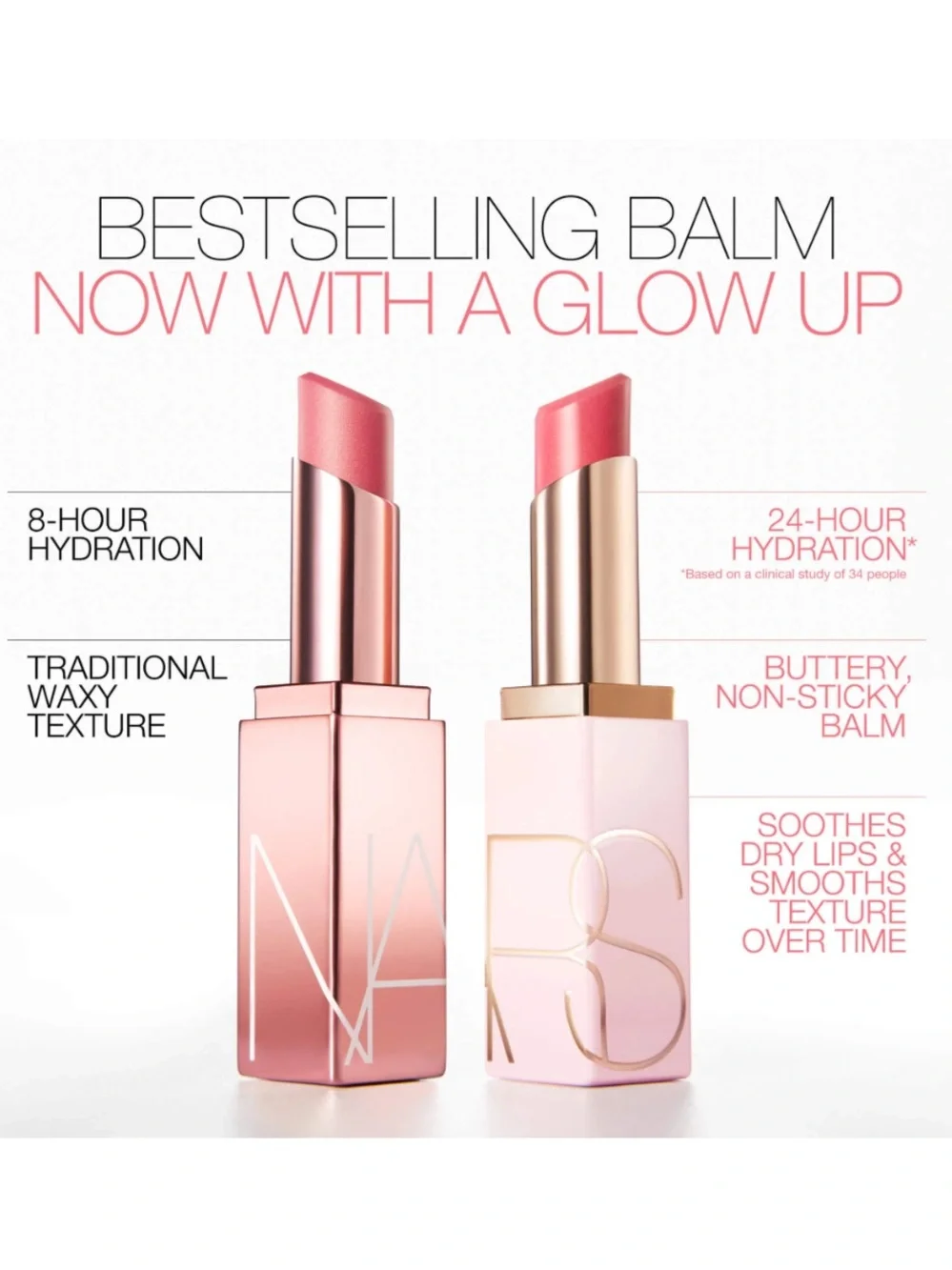 NIB NARS Orgasm AfterGlow Lip Balm 1.1g - Hydrating Pink